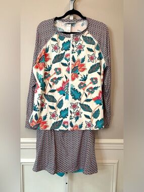 Beach House Mary Relaxed Fit Zip Front Rash Guard Set – Floral Print